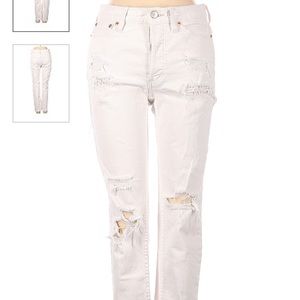 White Distressed Free People Jeans